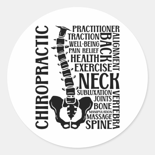 Sticker Rond Chiropractic Spine Therapist Chiro Chiropractor (Devant)
