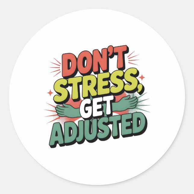 Sticker Rond Chiropractic Stress Relief Back Adjustment Gift (Devant)