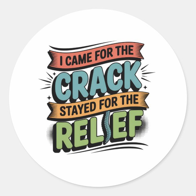 Sticker Rond Chiropractor Retour Secours Funny Cadeau (Devant)