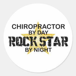 Sticker Rond Chiropractor Rock Star par nuit