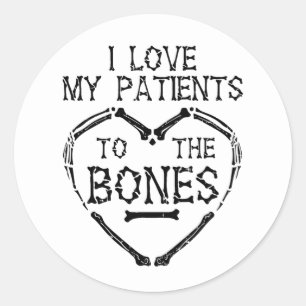 Sticker Rond Chiropraticien J'aime Mes Patients Jusqu'aux Os