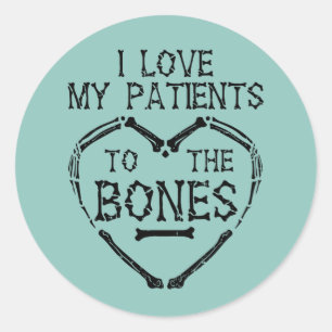 Sticker Rond Chiropraticien J'aime Mes Patients Jusqu'aux Os