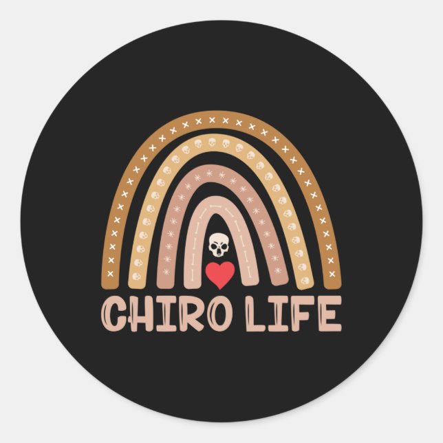 Sticker Rond Chiropratique Chiro Vie Spine Chiropraticien (Devant)