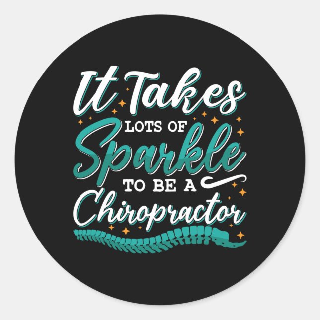 Sticker Rond Chiropratique Il Prend Beaucoup De Chiropracteur É (Devant)