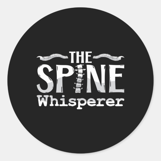 Sticker Rond Chiropratique Le Spine Whisperer Chiropractor (Devant)