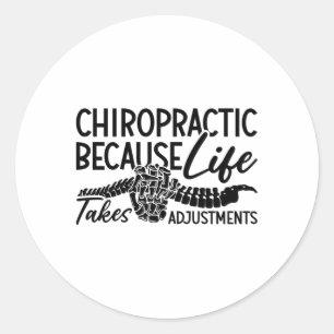 Sticker Rond Chiropratique Parce Que Vie Spine Chiro Chiroprati