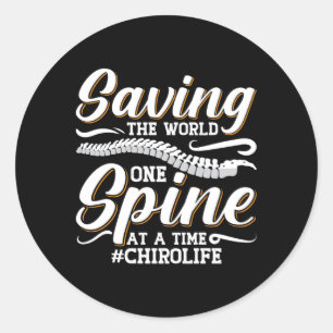 Sticker Rond Chiropratique Sauver Le Monde Spine Chiropracteur