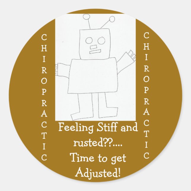 Sticker Rond chiropratique se sentir rouillé? ! (Devant)