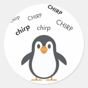Sticker Rond Chirp Penguin Cute Emoji