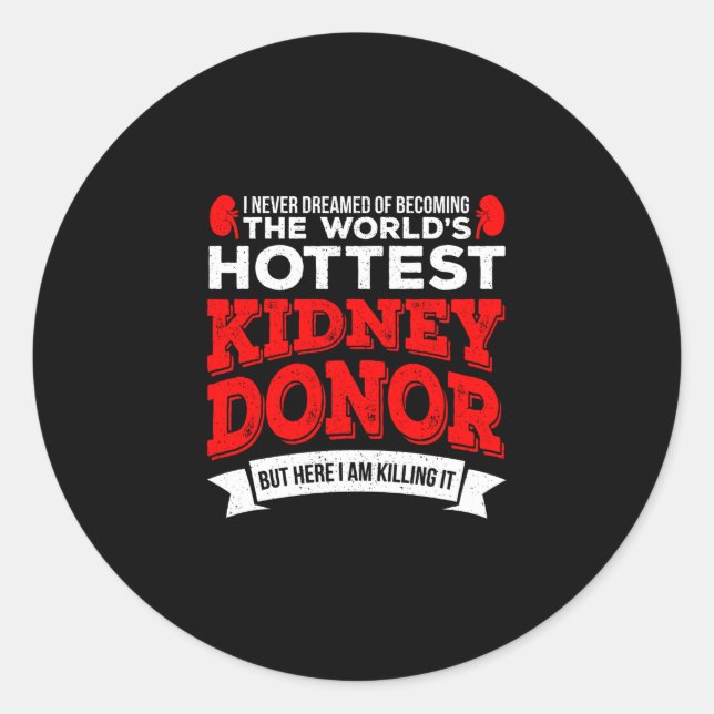 Sticker Rond Chirurgie de greffe d'organes de donneur de reins  (Devant)