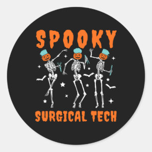 Sticker Rond Chirurgie éffrayante Skeleton Danser Hal chirurgic