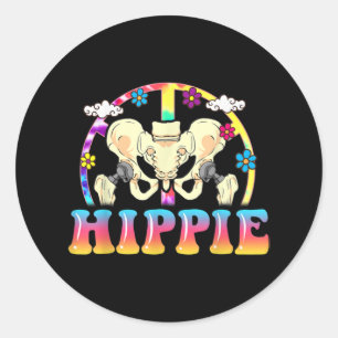 Sticker Rond Chirurgie mixte de remplacement de hanche hippie a