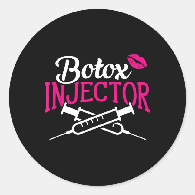 Sticker Rond Chirurgie plastique Cosmétique Injector Lips Botox (Devant)