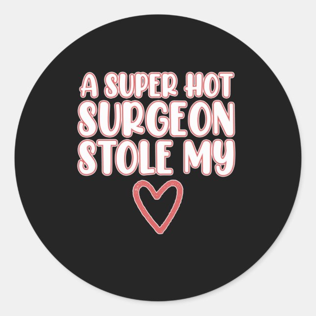 Sticker Rond Chirurgien Stol My Heart Chirurgie Médicale carte  (Devant)