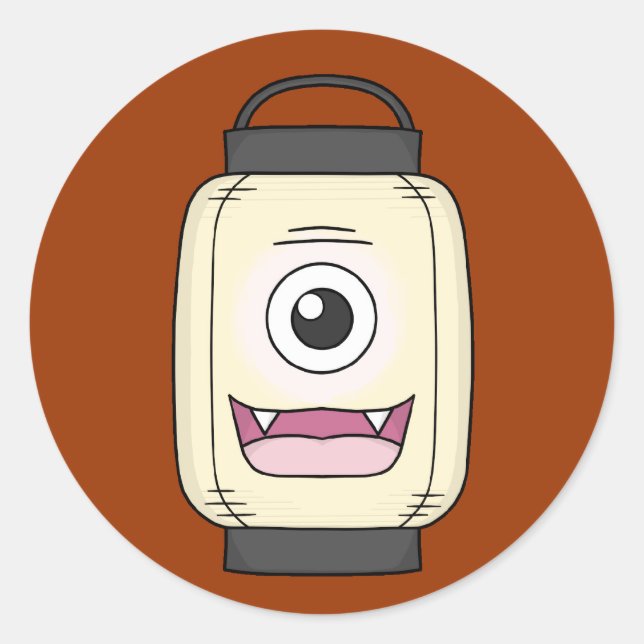 Sticker Rond Chochin-obake (Fantôme de lanterne en papier) (Devant)