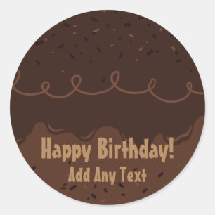 Sticker Rond Chocolat Anniversaire Gel Frosting