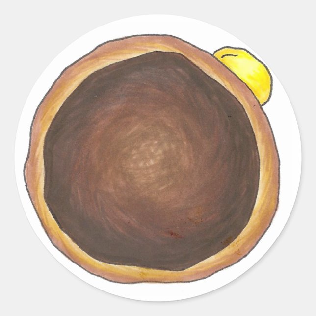 Sticker Rond Chocolat Boston Cream Donut Doughnut Bakery (Devant)
