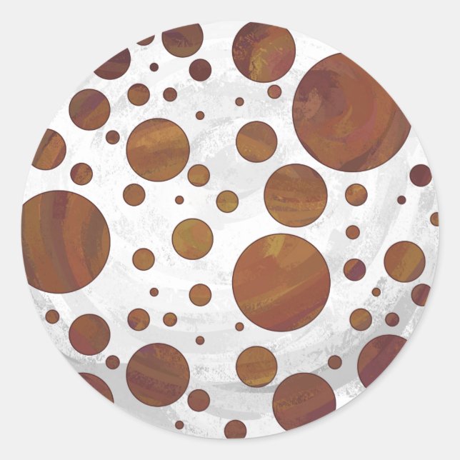 Sticker Rond Chocolat Carmel Swirl Polka Dot (Devant)