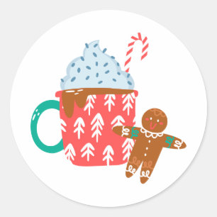 Sticker Rond chocolat chaud