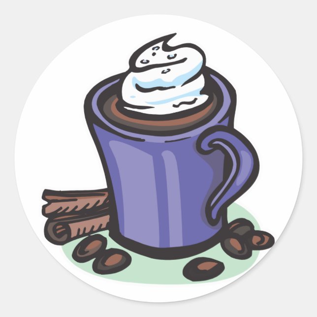 Sticker Rond chocolat chaud cacao (Devant)