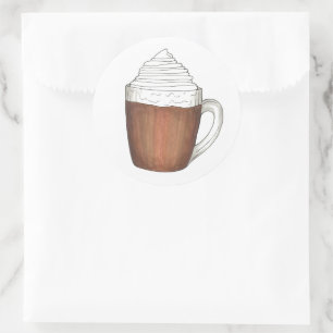 Sticker Rond Chocolat chaud cacao hiver Noël Boisson