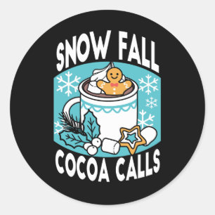 Sticker Rond Chocolat Chaud et Charme de l'Hiver - Appels de Ca