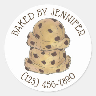 Sticker Rond Chocolat Chip Cookie Dough Bakery Chef pâtisserie
