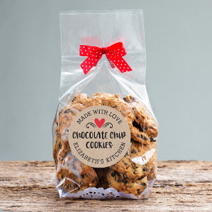 Sticker Rond Chocolat Chip Cookie Kraft fait avec chevalet d'am