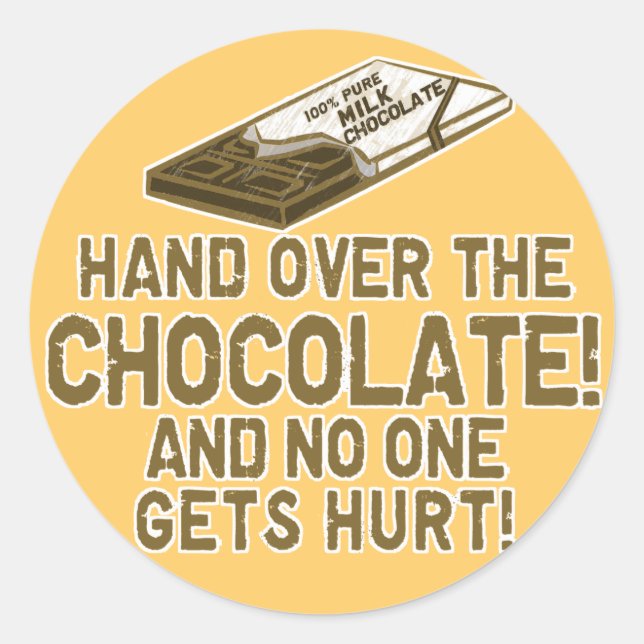 Sticker Rond Chocolat Chocoholic (Devant)