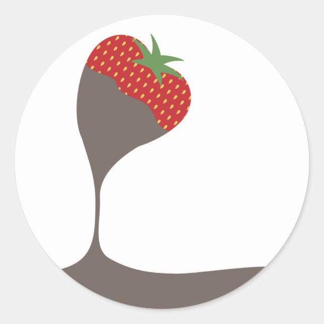 Sticker Rond chocolat couvert fraise trempée cadeau à la cuisin (Devant)