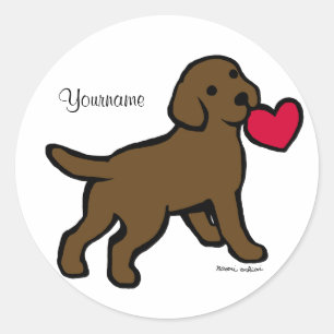 Sticker Rond Chocolat de laboratoire personnalisé marionnette e