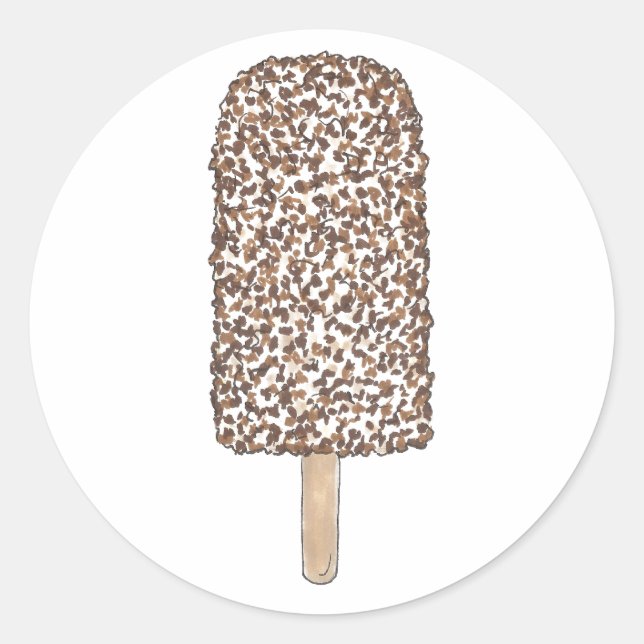 Sticker Rond Chocolat Eclair Crème glacée Popsicle Pop Junk Foo (Devant)