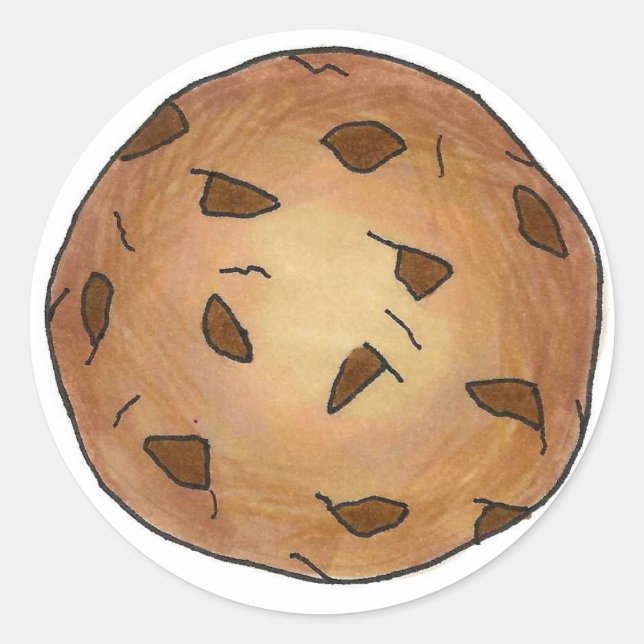 Sticker Rond Chocolat frais Chip Boulangerie de biscuits Alimen (Devant)