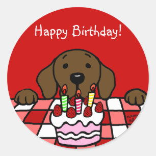 Sticker Rond Chocolat Labrador vous regarder Cuisine