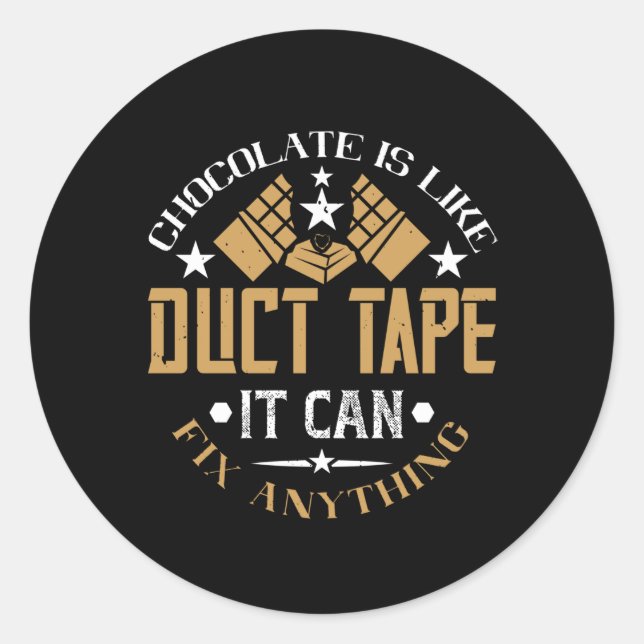 Sticker Rond Chocolat - Le Chocolat Est Comme Une Bande Ducale (Devant)