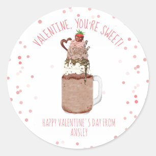 Sticker Rond Chocolat Milkshake Classroom Valentine Photo