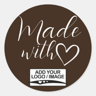 Sticker Rond Chocolat Minimaliste Brown Fabriqué Avec Logo D'Am
