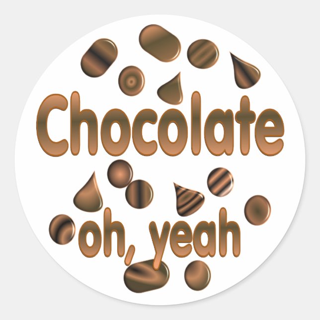 Sticker Rond Chocolat Oh, ouais (Devant)