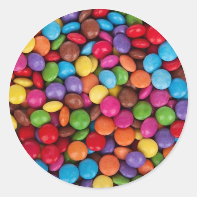 Sticker Rond Chocolate candy rainbow color (Devant)