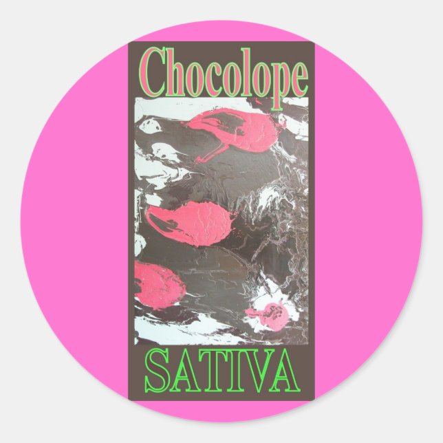 STICKER ROND CHOCOLOPE SATIVA (Devant)