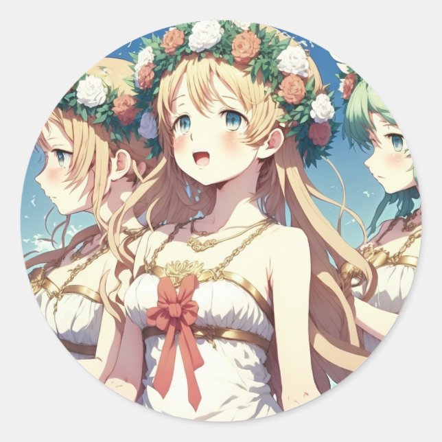 Sticker Rond Choeur d'anime (Devant)