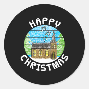 Sticker Rond Chœur de chant de Noël de l'église chrétienne Min