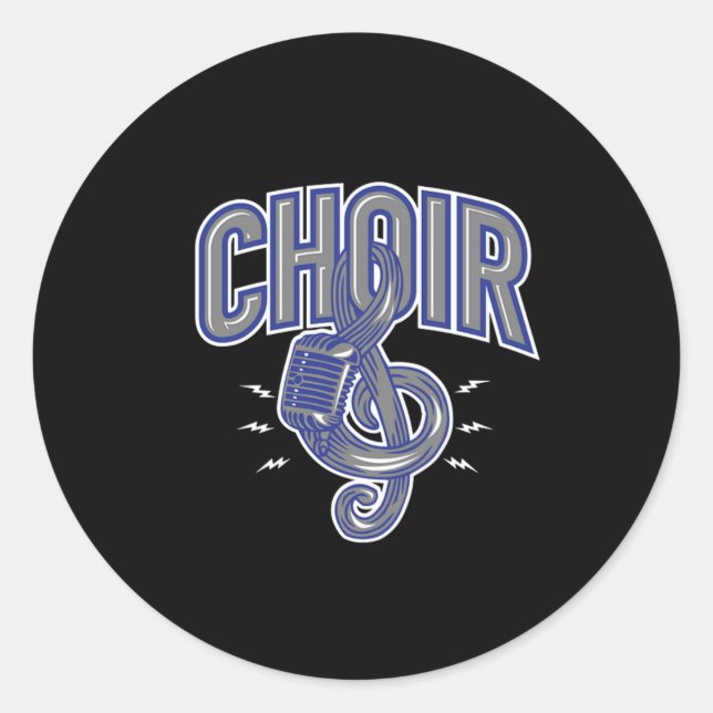 Sticker Rond Choir Clef Chorus chanter Choral Music Cadeau (Devant)