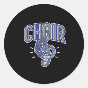 Sticker Rond Choir Clef Chorus chanter Choral Music Cadeau