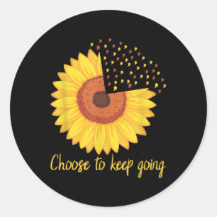 Sticker Rond Choisir de continuer - Semicolon Mental Health Awa