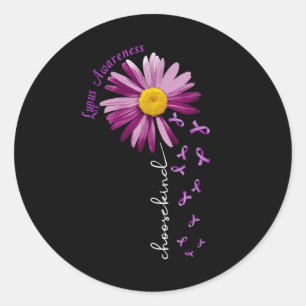 Sticker Rond Choisir Type Lupus Sensibilisation Cadeau Violet R