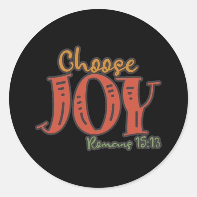 Sticker Rond Choisissez Joie Amour Et Bonheur Design (Devant)