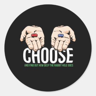 Sticker Rond Choisissez la pilule rouge - pilule rouge - cadeau