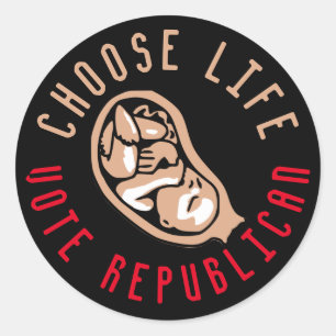 Sticker Rond Choisissez Life Vote Républicain