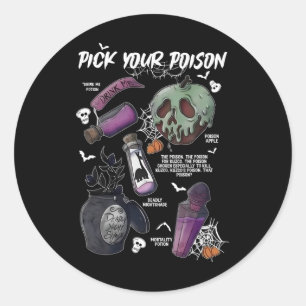 Sticker Rond Choisissez votre poison drôle Boire moi potion Hap